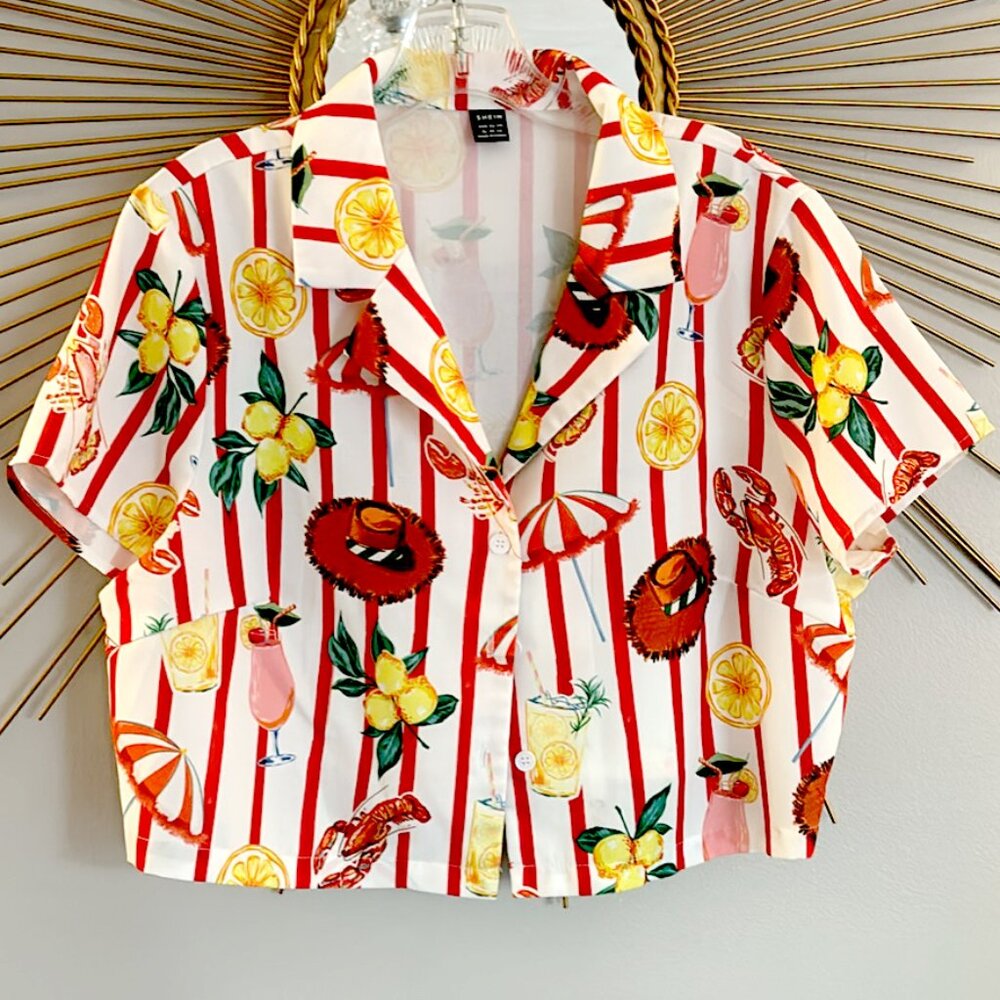 Funky Hawaiian Crop Shirt